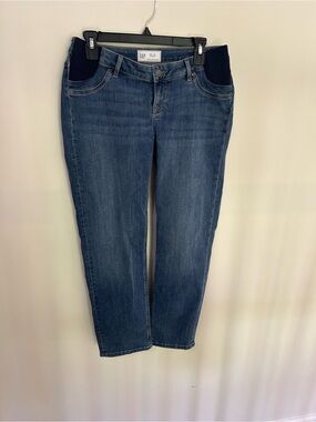 GAP Straight Leg Dark Blue Maternity Jeans - 28 LONG